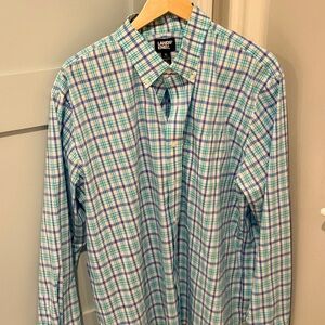 Lands' End Men's Multicolor Plaid Button Down Shirt